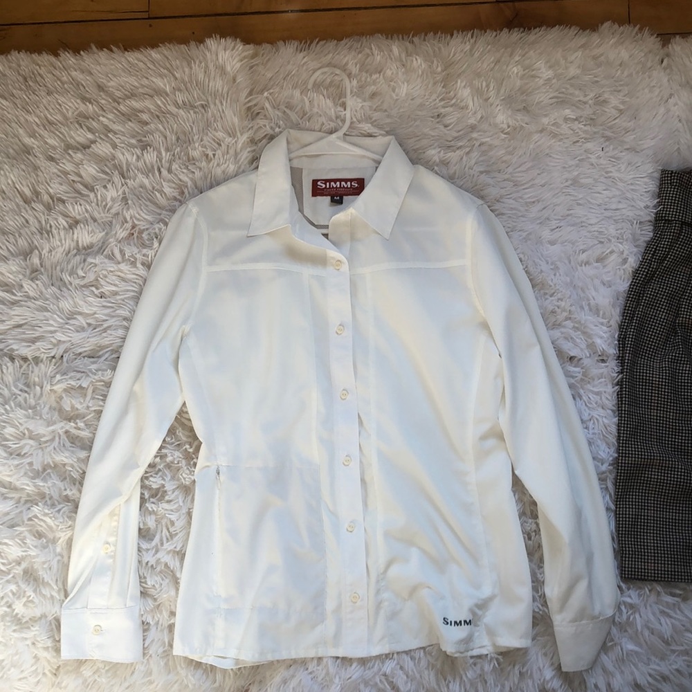 Simms white button up shirt
